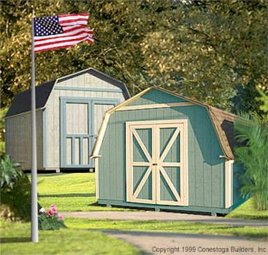 Evergreen Mini-Barn Storage Building Models with barn doors