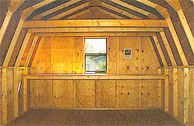 Evergreen Mini-Barn Interior with Workbench