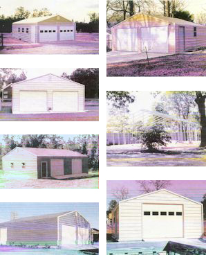 Assorted metal garages & storage buildings