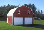 Red metal barn